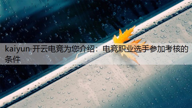 电竞职业选手参加考核的条件